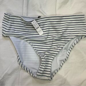 J. Crew Blue and White Striped Bikini Bottom